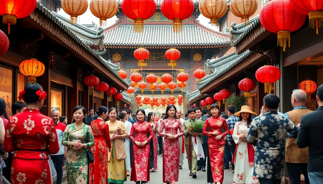 Traditional clothing like qipao and hanbok embody the cultural essence of Lunar New Year.