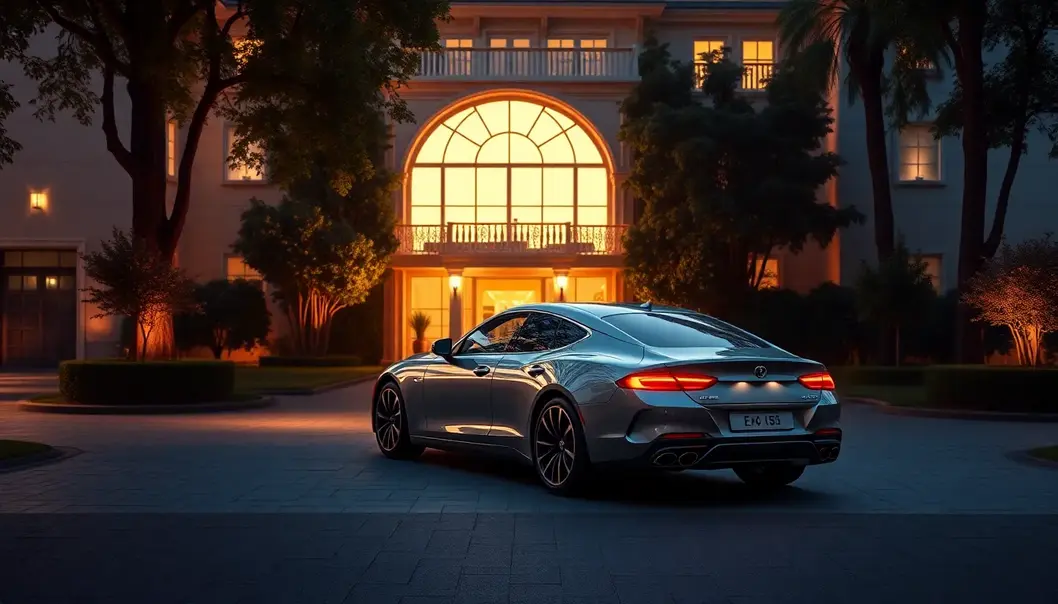 Luxury car reflecting a comprehensive insurance plan in an elegant setting.