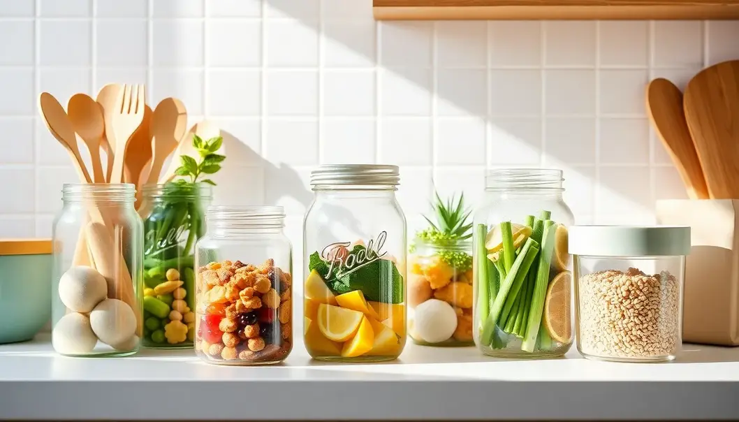A selection of fresh, sustainable ingredients perfect for quick breakfast meals.
